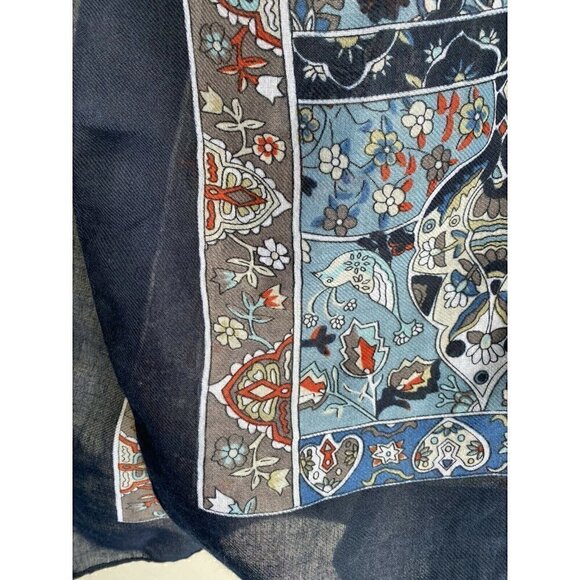 Charming Charlie‎ S, M, L Long Flowy Kimono Blue Floral Paisley Women's NWT - Picture 5 of 7